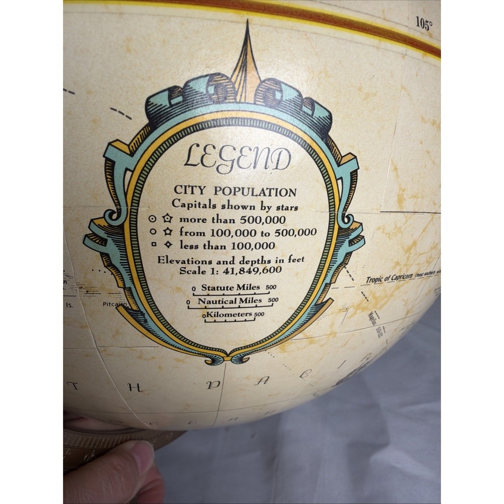 Replogle Globes World Classic Series 12" Rotating Tabletop Globe Antique Beige - Picture 9 of 14